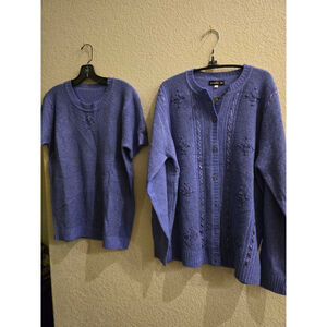 Modefia Purple Cardigan & Top Set Plus Size XXL